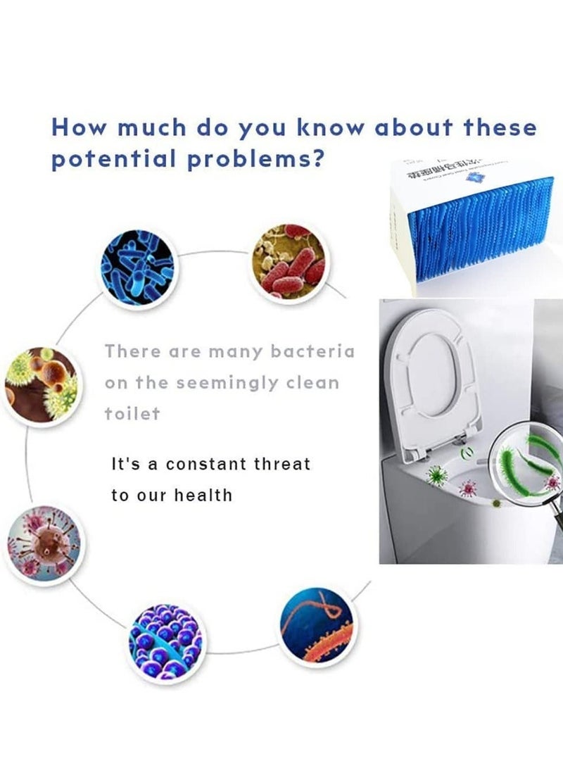 Toilet Seat Covers  Disposable Waterproof Individually Wrapped Large Portable Potty Seat Covers for Kids Potty Training Road Trip and Public Restrooms (Blue) - Image 3