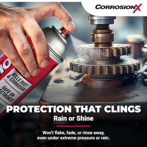 CorrosionX كوروزن إكس مثبط الصدأ، قوة صناعية لمنع التآكل، مادة تشحيم ونافذة للاستخدام البحري، السيارات، الإلكترونيات وRV، تحمي البراغي، الكابلات، المحركات، الأجزاء، 16 أونصة بخاخ - Image 4