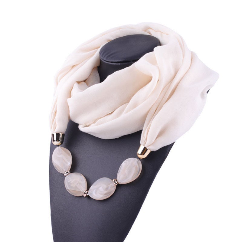 Elegant Summer Scarf with Pendant - Image 2