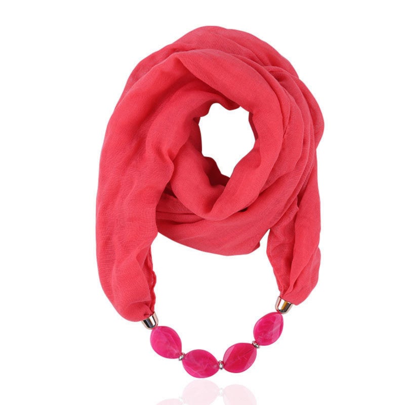 Elegant Summer Scarf with Pendant - Image 1