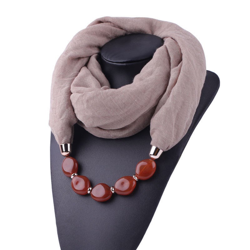 Elegant Summer Scarf with Pendant - Image 5