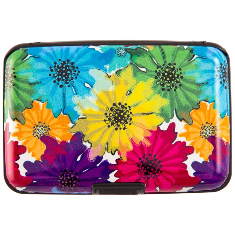Kaabao Credit Card Holder, Metal Card Wallet RFID Blocking Mini Slim Aluminum Business Hard Card Case for Women Men (Motley Floral) - Image 1