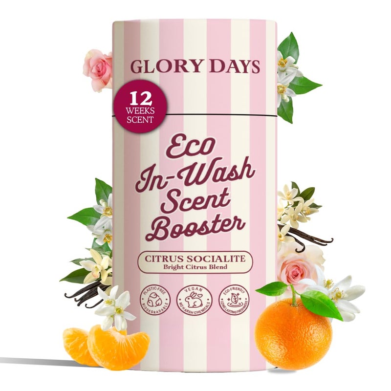 Glory Days In-Wash Scent Booster & Fabric Smell Deodorizer - Citrus Socialite (Bright Citrus Blend) | Chic Laundry Beads for Long-Lasting Fragrance | Plant-Conscious, Plastic-Free, 21 Washes - Image 1