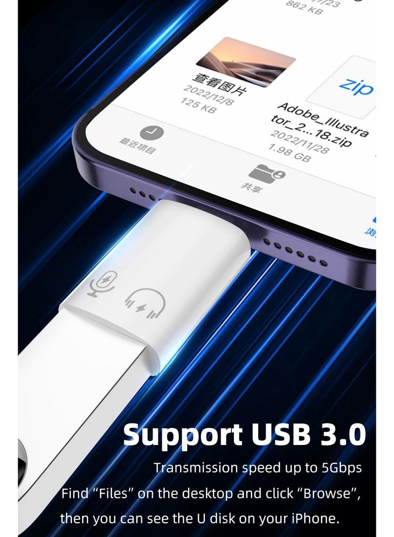محولين من Lightning إلى USB C – محول OTG من USB C / USB 3.0 أنثى إلى Lightning ذكر لـ iPhone / iPad – يدعم قارئ البطاقات، USB، لوحة المفاتيح، الفأرة - Image 4