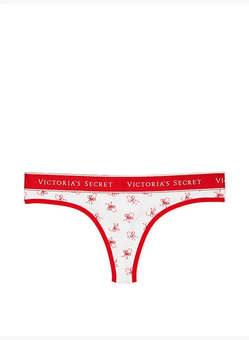 Victoria's Secret Logo Cotton Thong Panty