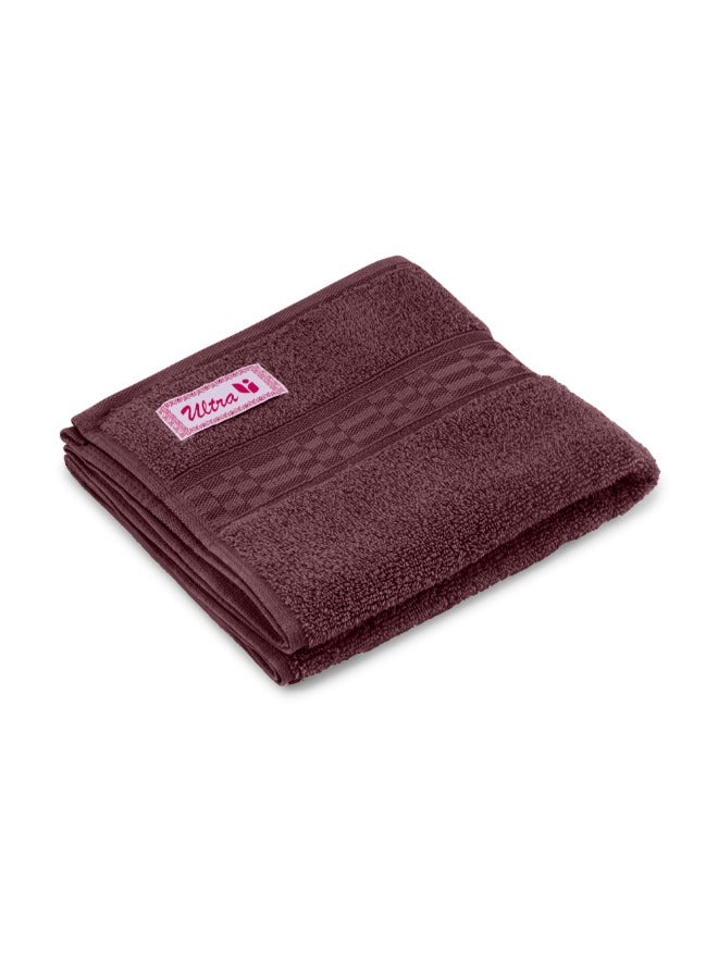 BYFT Home Ultra (Burgundy) Premium Cotton Hand Towel (50 X 90 Cm-Set Of 1) Highly Absorbent, High Quality Bath Linen With Checkered Dobby 550 Gsm - Image 3