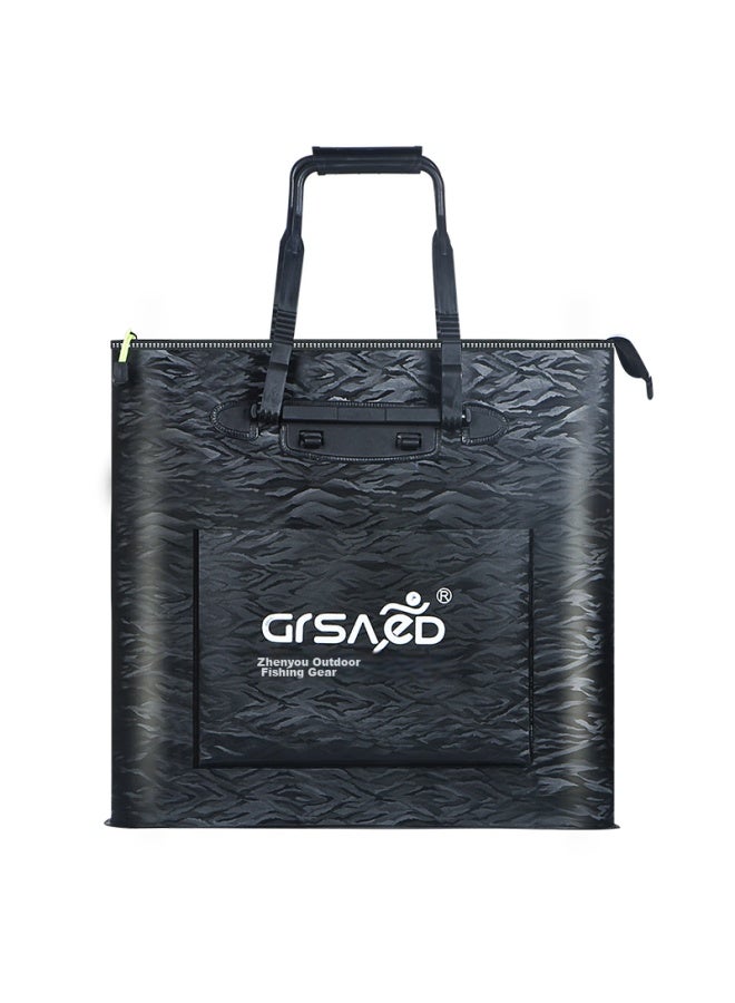 Grsaed Fishing Tackle Bag With Handle, 48cm Long, Multifunctional, Waterproof, Lightweight, Thickened, Wear-resistant, Storage, Live Fish Bucket, Fishing Accessories With Side Pocket, Black - Image 2