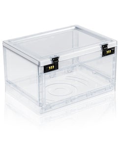 Generic Medicine Lock Box with Combination Locker, Medication LockBox for Medical Safe Cabinet, Files Documents Organizer, Lockable Cell Phone Jail, Tablet Holder, Food, Snacks, Clear  - Image 1