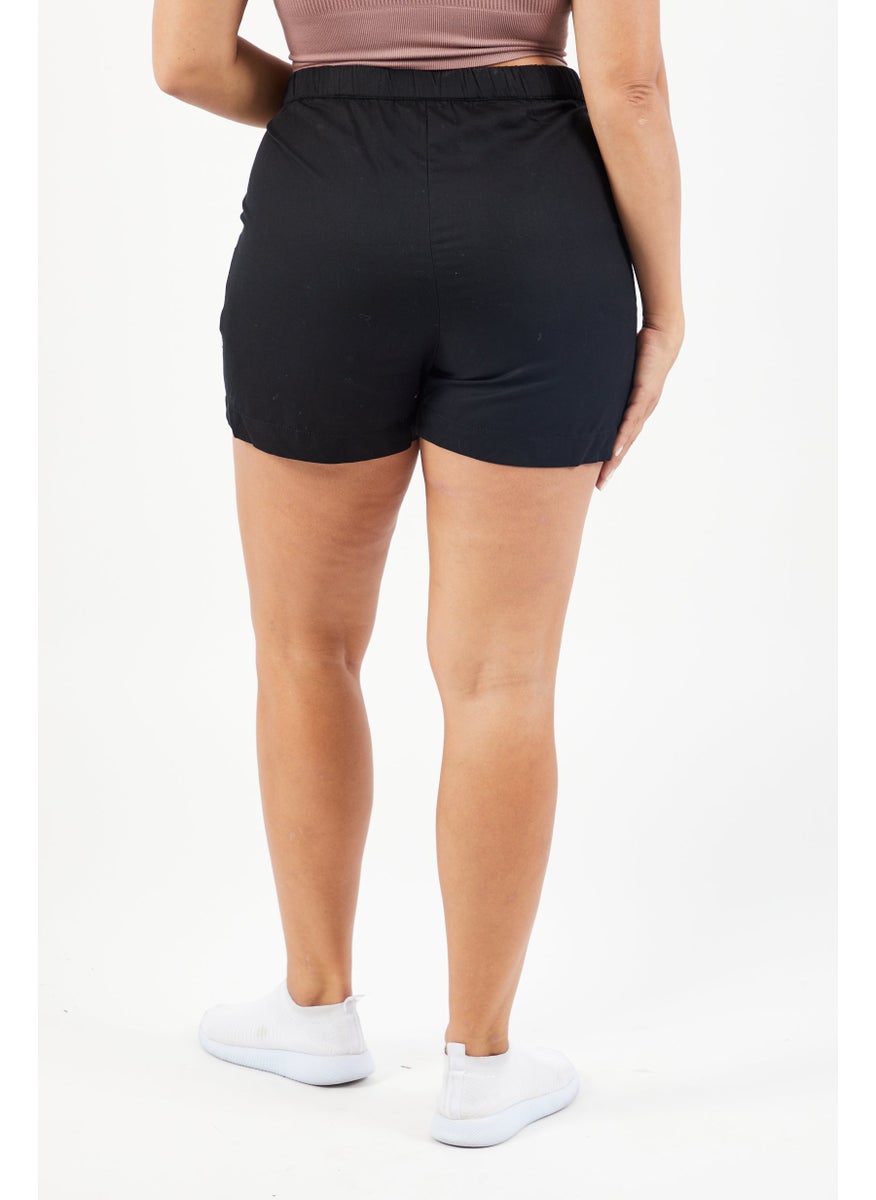 Accessorize Women Plain Basic Shorts, Black  - Image 3