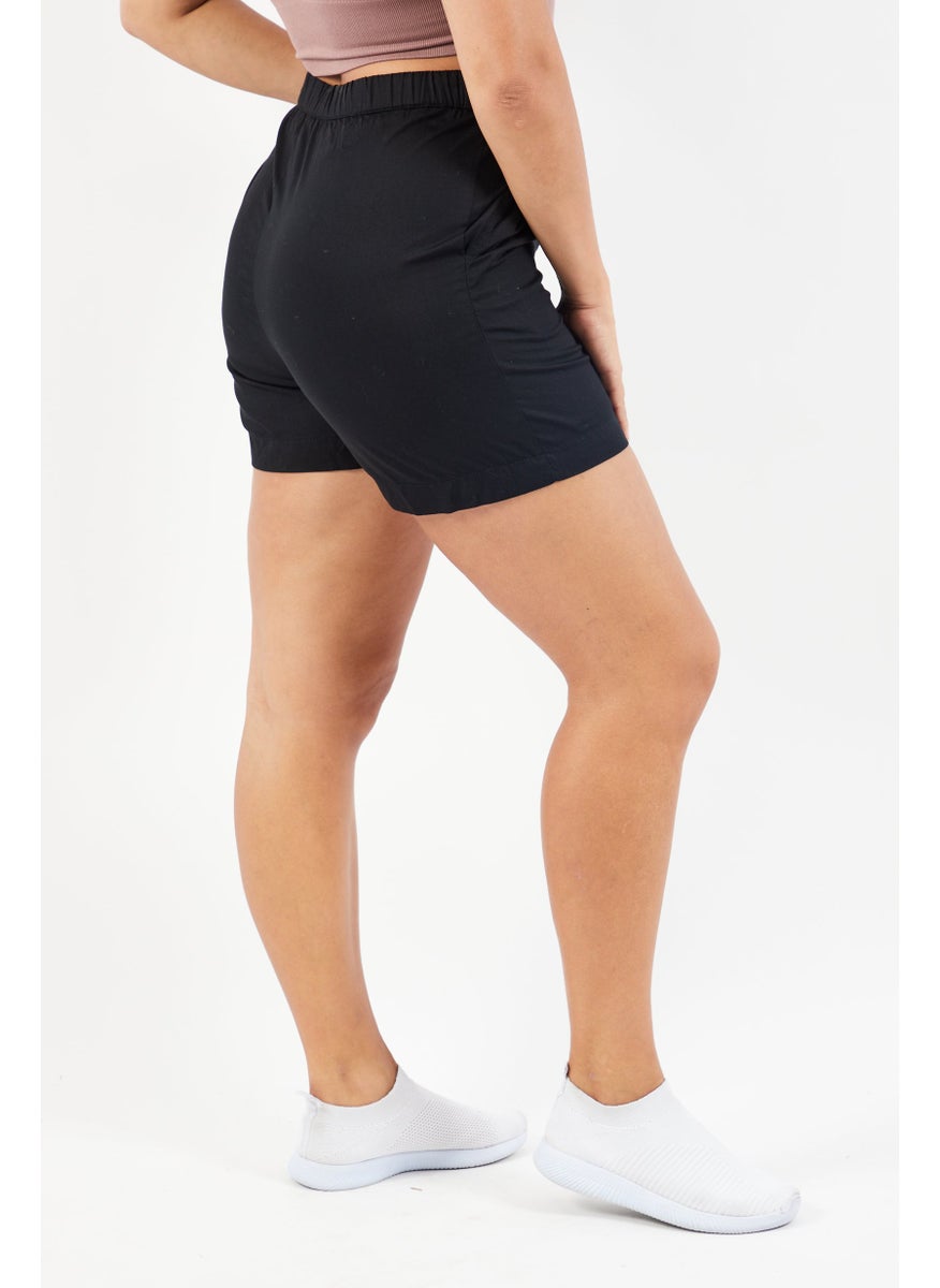 Accessorize Women Plain Basic Shorts, Black  - Image 4