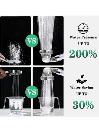 3 طرق ارتفاع ضغط يده دش ، توفير المياه تصفية دش رئيس مع 3 قطع ب القطن تصفية و تصفية الحجارة - view 3