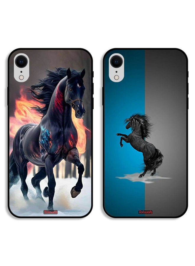 Tolwak Two Cases For Apple iPhone XR Protective Covers HD Horse - Image 1
