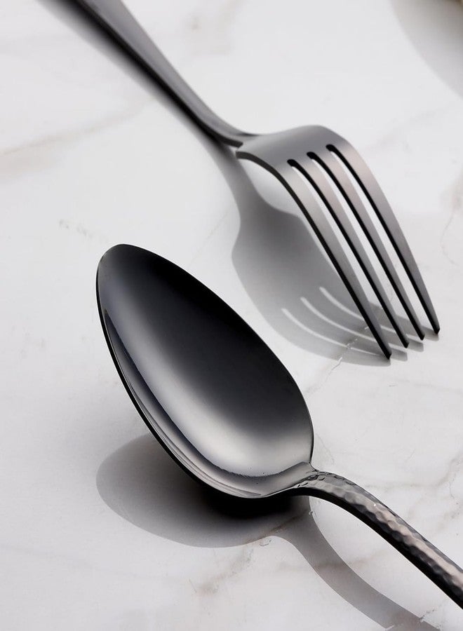 P Plus Fire Mini Dessert Spoons, Stainless Steel Small Teaspoons with Sleek Design & Rust-Resistant Finish, Comfortable Grip for Every Sip or Sweet Treat (Small Spoon, Black, Pack of 12) - Image 5