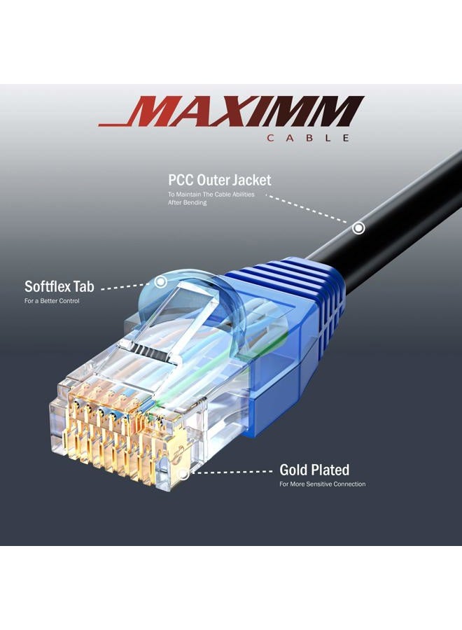 Maximm Cat6 Heavy Duty Outdoor Cable 150 ft - Black - Zero Lag Pure Copper Waterproof Ethernet Cable Suitable for Direct Burial Installations. - Image 3