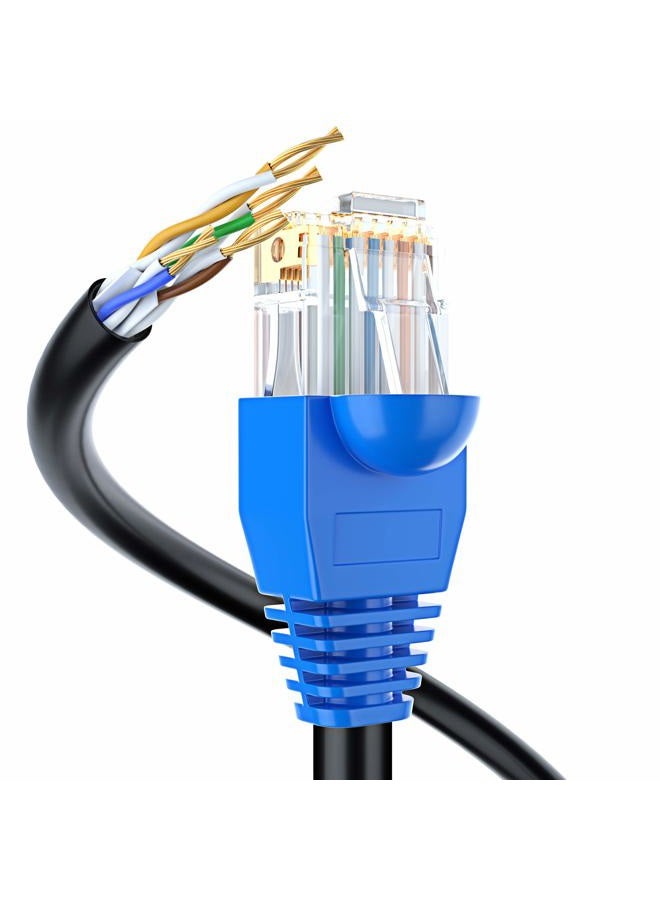 Maximm Cat6 Heavy Duty Outdoor Cable 150 ft - Black - Zero Lag Pure Copper Waterproof Ethernet Cable Suitable for Direct Burial Installations. - Image 4