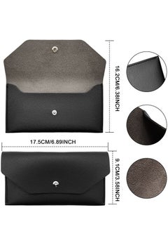 Generic Cash Wallet Money Envelopes For Cash Pu Leather Cash Envelope Wallet Cash Men and Women Envelopes for Budgeting Reusable for Cash Check Billing(Black)  - Image 2