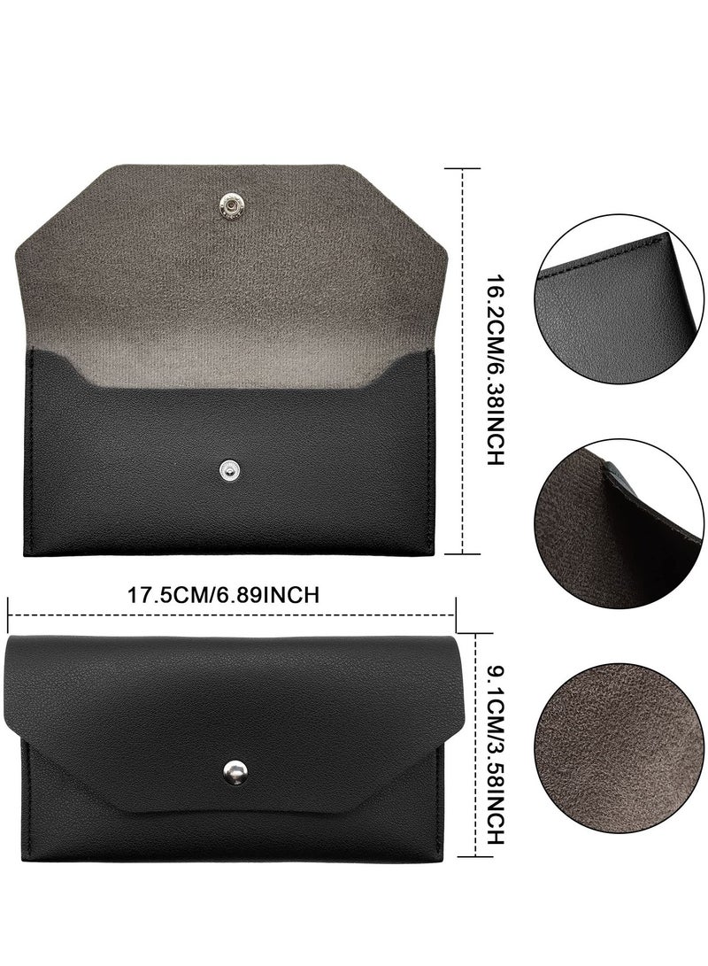 المحفظة النقدية مظروف النقدية بو الجلود النقدية مظروف المحفظة النقدية للرجال والنساء مظروف الميزانية يمكن استخدامها مرارا وتكرارا للحصول على شيك نقدي بيل ( أسود ) - Image 2