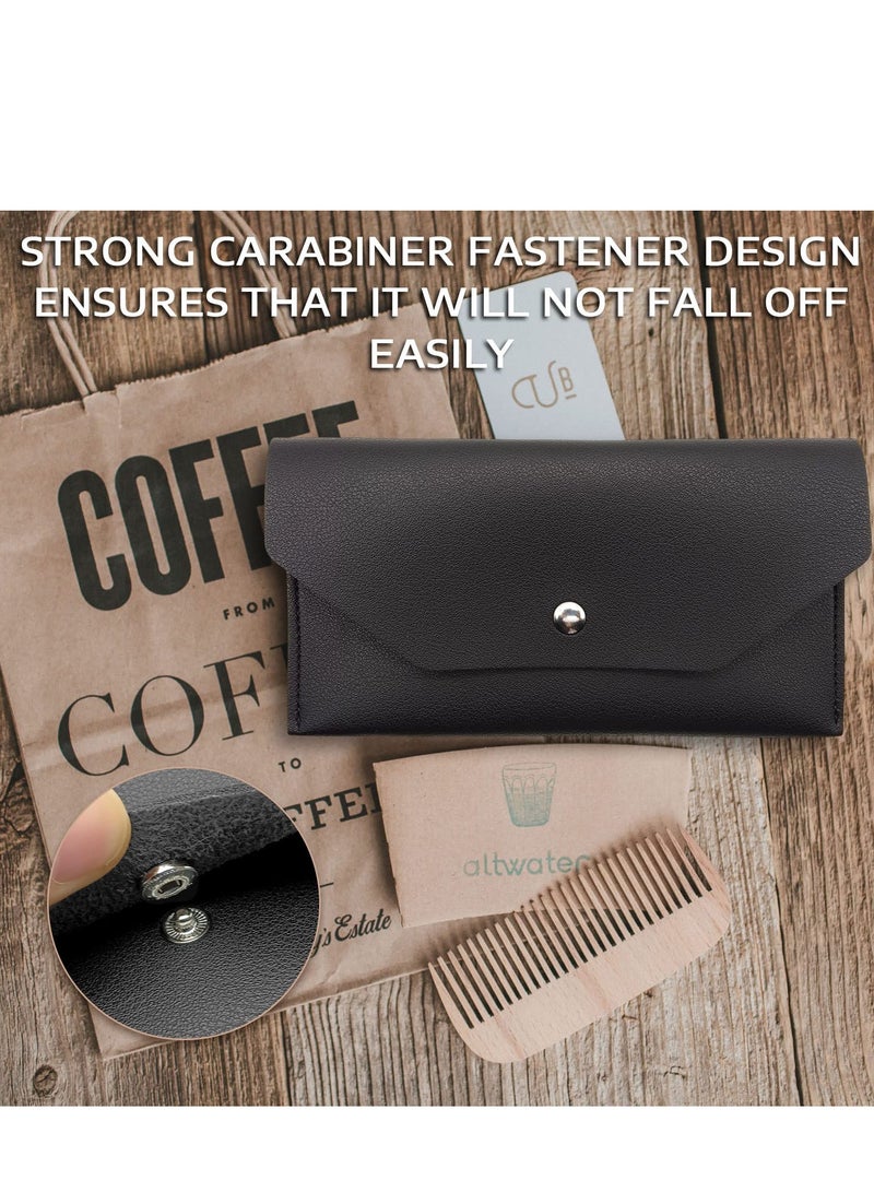 المحفظة النقدية مظروف النقدية بو الجلود النقدية مظروف المحفظة النقدية للرجال والنساء مظروف الميزانية يمكن استخدامها مرارا وتكرارا للحصول على شيك نقدي بيل ( أسود ) - Image 3