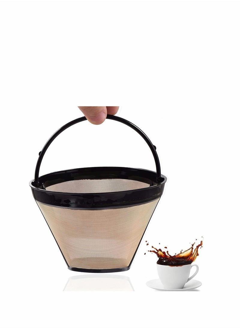 SYOSI - 1PC Permanent Reusable #4 Cone Shape Coffee Filter Mesh Basket Stainless New - Image 1
