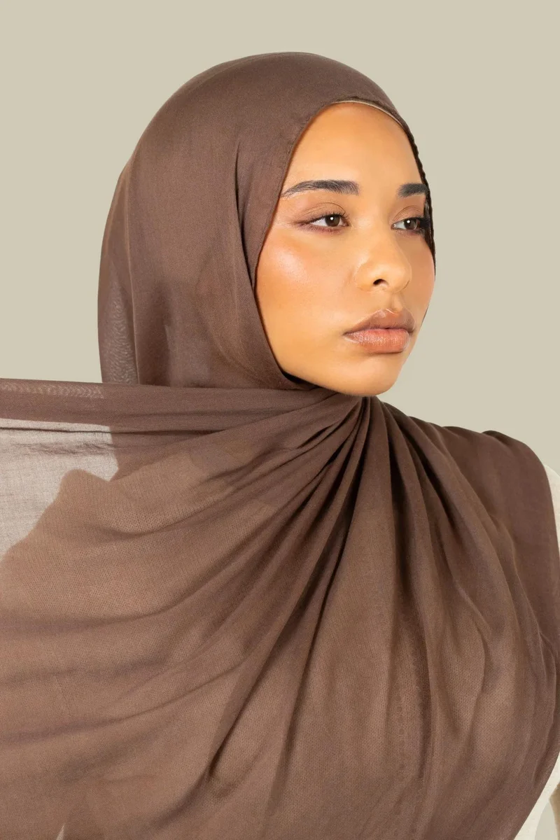 سيلكروز حجاب قطن مودال رمادي دافئ