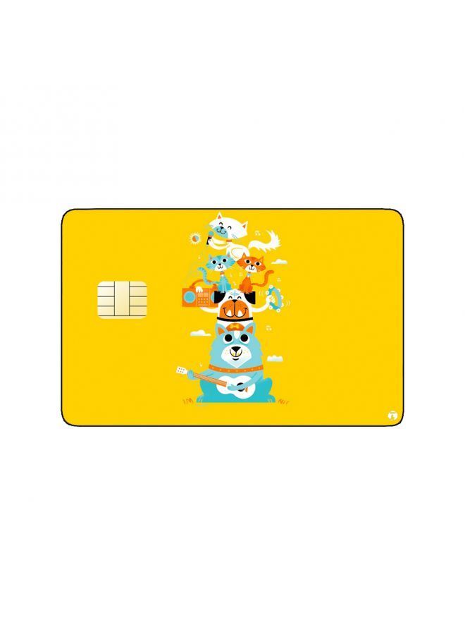 RKN PRINTED BANK CARD STICKER Cute Colorful Cats Drawing - Image 2