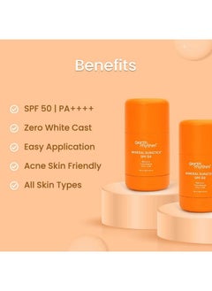 Earth Rhythm Sunstick Spf 50 Mineral Sunscreen Pa+++ ; Zero White Cast Water Resistant Acne Skin Friendly ; Uva Uvb Broad Spectrum Protection ; Men & Women 40 Grams  - Image 3
