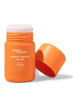 Earth Rhythm Sunstick Spf 50 Mineral Sunscreen Pa+++ ; Zero White Cast Water Resistant Acne Skin Friendly ; Uva Uvb Broad Spectrum Protection ; Men & Women 40 Grams  - Image 2