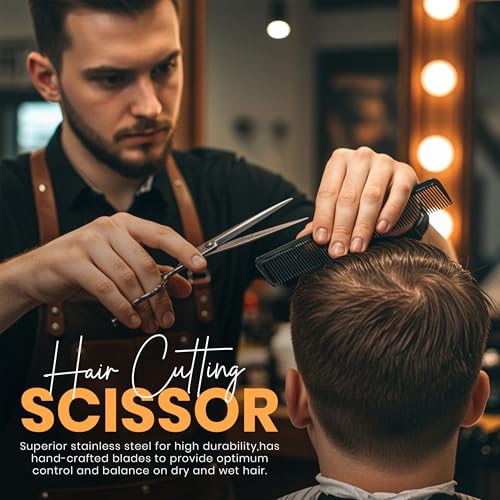 Utopia Care Hair Cutting and Professional Hairdressing Scissors 6.5 Inch, Premium Stainless Steel Shears with Smooth Razor and Sharp Edge Blades for Salons, Men, Women and Kids, Silver - Image 5