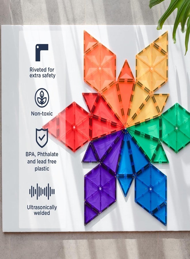CONNETIX Magnetic Tiles Rainbow Geometry Pack, 30 Pieces - Image 3
