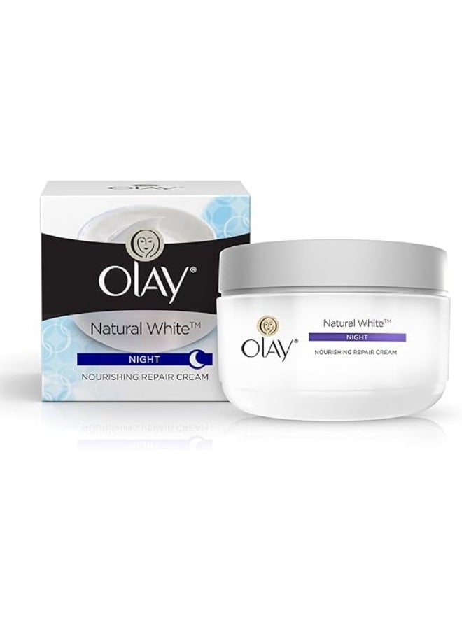 Olay Night Cream Natural White Fairness Night Moisturiser, 50G - Image 1