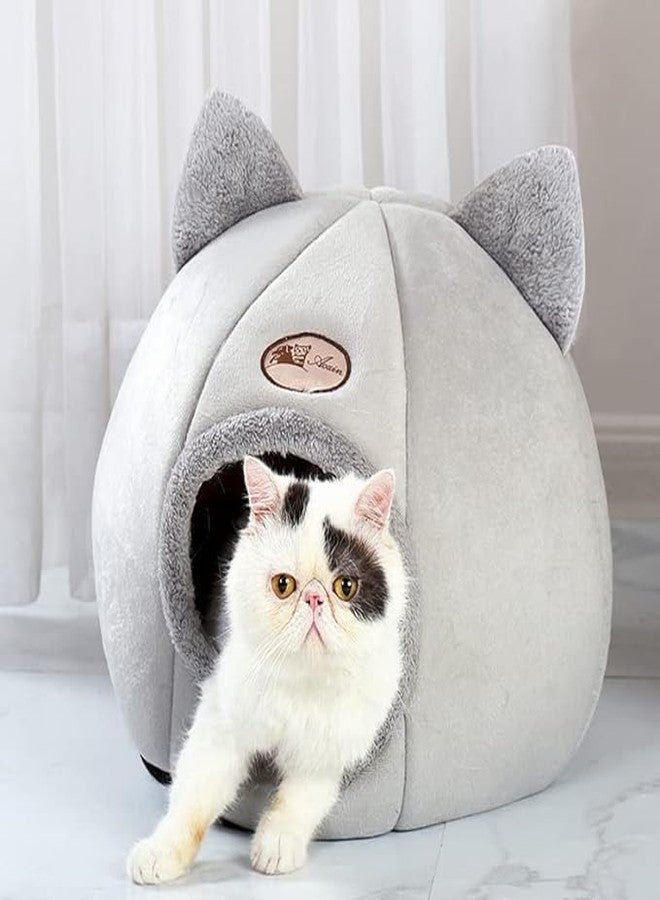 RELEMTRA Cat Cave Bed, 36 * 36 cm Warm and Comfortable Cat Bed Cat Tent with Non-Slip Bottom, Semi-Enclosed Foldable Cat Cave Nest Cozy Sleeping Bed for Cats - Image 3