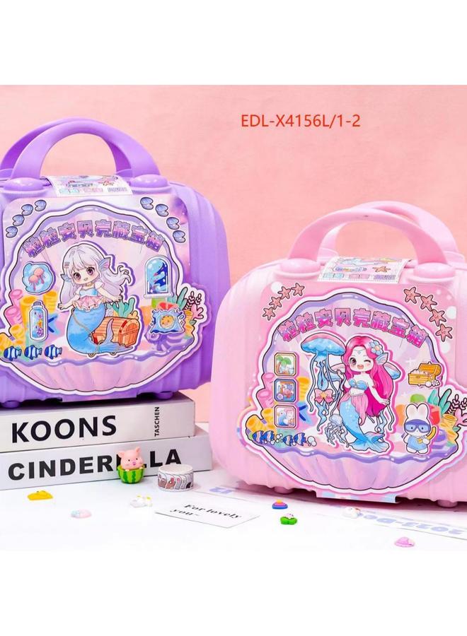 Bluejw Hand Account Suit Gift Box Girl's Heart Cute Hand Account Book Children's Full Set Of Goo Card Stickers Suitcase Surprise Treasure Box - Image 1