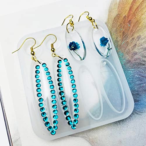 Sanglow 10pcs Resin Earring Mold,Silicone Resin Jewelry Molds Set for Epoxy Resin Dangle Pendant Molds for Women - Image 3