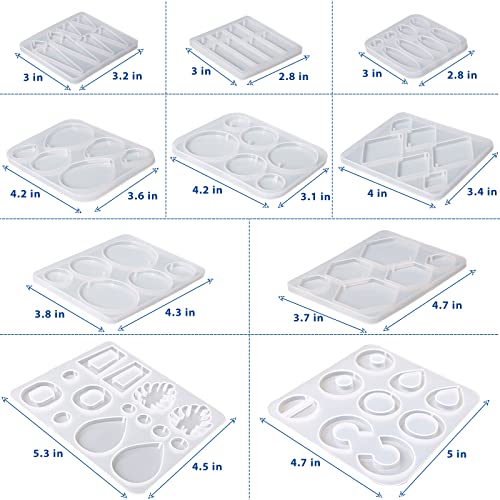Sanglow 10pcs Resin Earring Mold,Silicone Resin Jewelry Molds Set for Epoxy Resin Dangle Pendant Molds for Women - Image 2