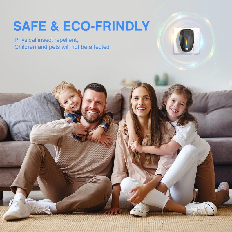Haycone Upgraded Ultrasonic Repeller & Insect Indoor Repeller,Ultrasonic and Repellent for Roach,Rodent,Mouse,Bugs,Mosquito,Mice,Spider,Ant,3 Mode Switching,6 Packs - Image 2