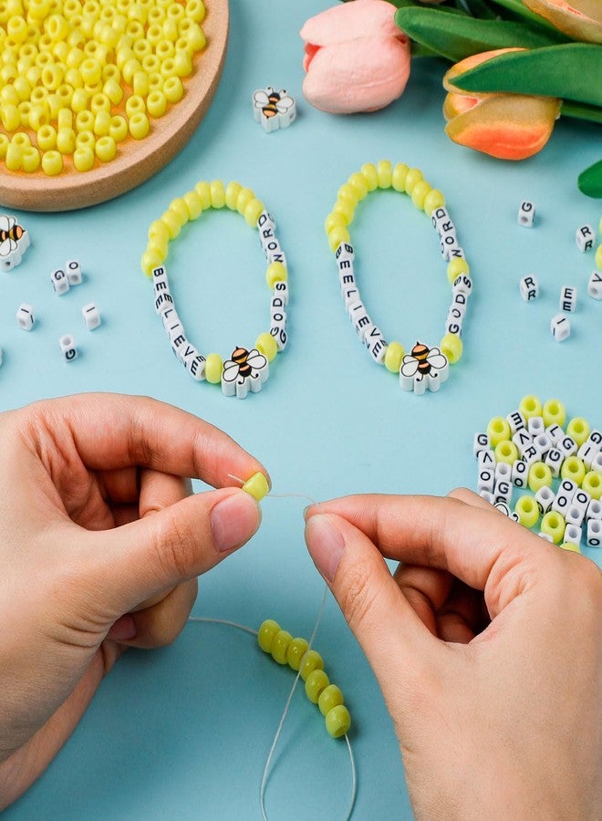rolyta 36 Sets Bee Bible Theme Bracelet Making Kit, Religious Sunday School Beads for Bracelets with Wooden Bee, Ideal for Christian VBS Crafts, DIY Religious Handmade Supplies - Image 3