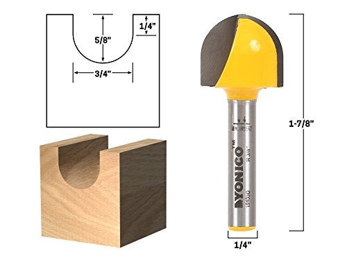 YONICO 19103q 3/4-Inch Diameter Core Box Router Bit 1/4-Inch Shank - Image 2