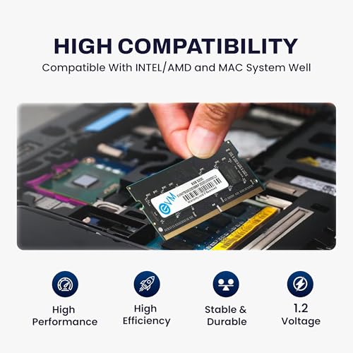 EVM 8GB DDR4 Laptop RAM 3200MHz | SO-DIMM – 1.2V Low Voltage | 260-PIN Pin, Intel & AMD Compatible | High-Speed Laptop Memory Upgrade | 10 Year Warranty (EVMT8G3200S88P) - Image 5