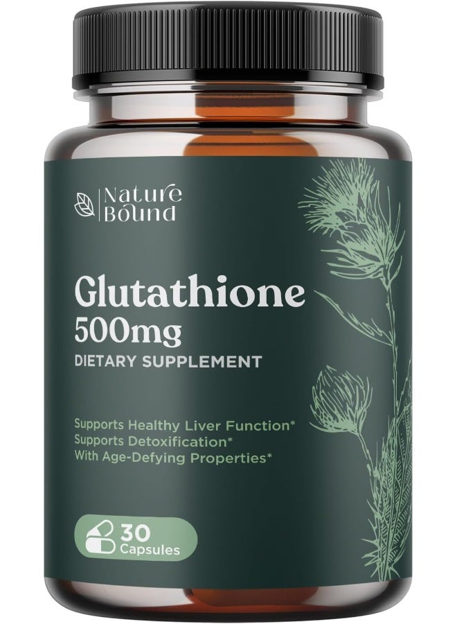 Nature Bound Pure Glutathione Supplement (500mg, 30 Veg Capsules) - Image 1
