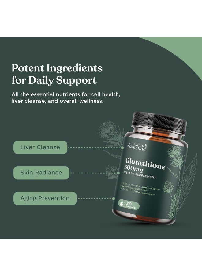 Nature Bound Pure Glutathione Supplement (500mg, 30 Veg Capsules) - Image 4