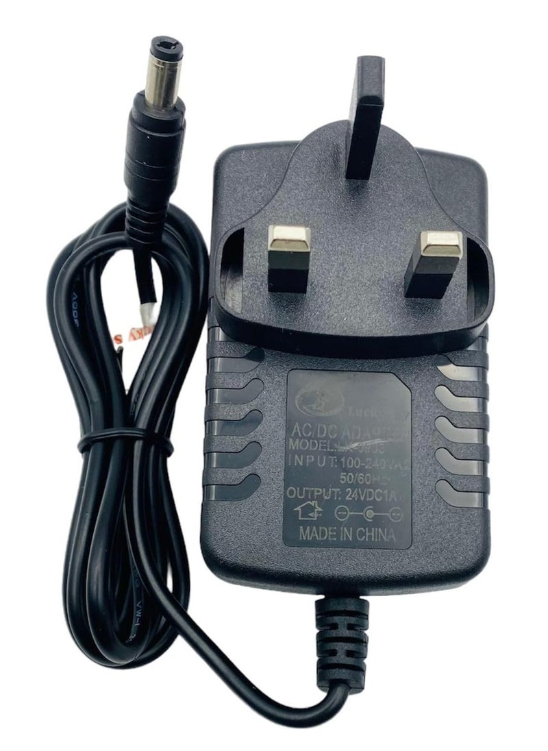 Lucky Sky - DC 24V 1A  Adapter Power Supply Transformer Power Adapter Converter Wall Charge Adapter For Professional Home Use, black. (24V 1A) - Image 1