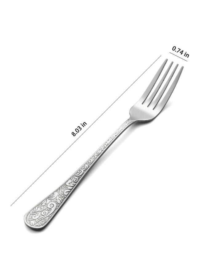 Set of 2 Stainless Steel Dinner Forks, Silver Silverware Table Forks, Dishwasher Safe Cutlery Forks for Daily Use - Image 2