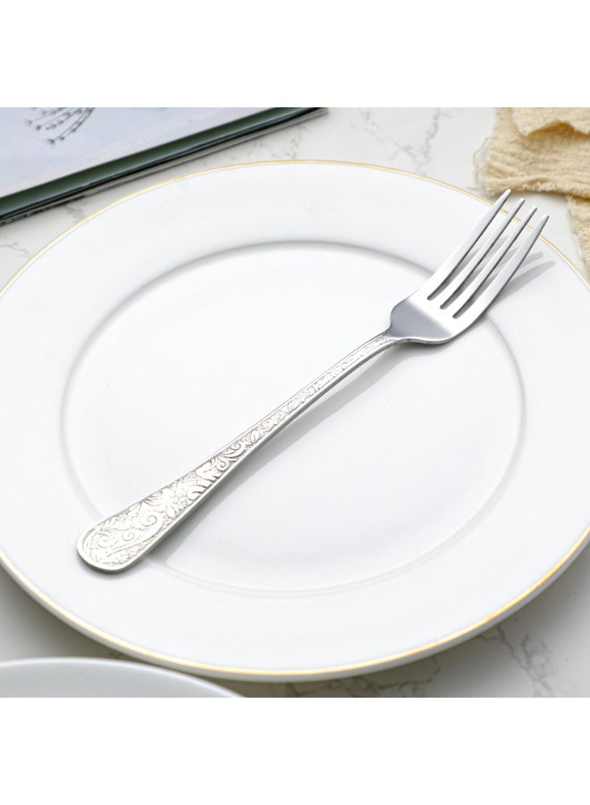 Set of 2 Stainless Steel Dinner Forks, Silver Silverware Table Forks, Dishwasher Safe Cutlery Forks for Daily Use - Image 5