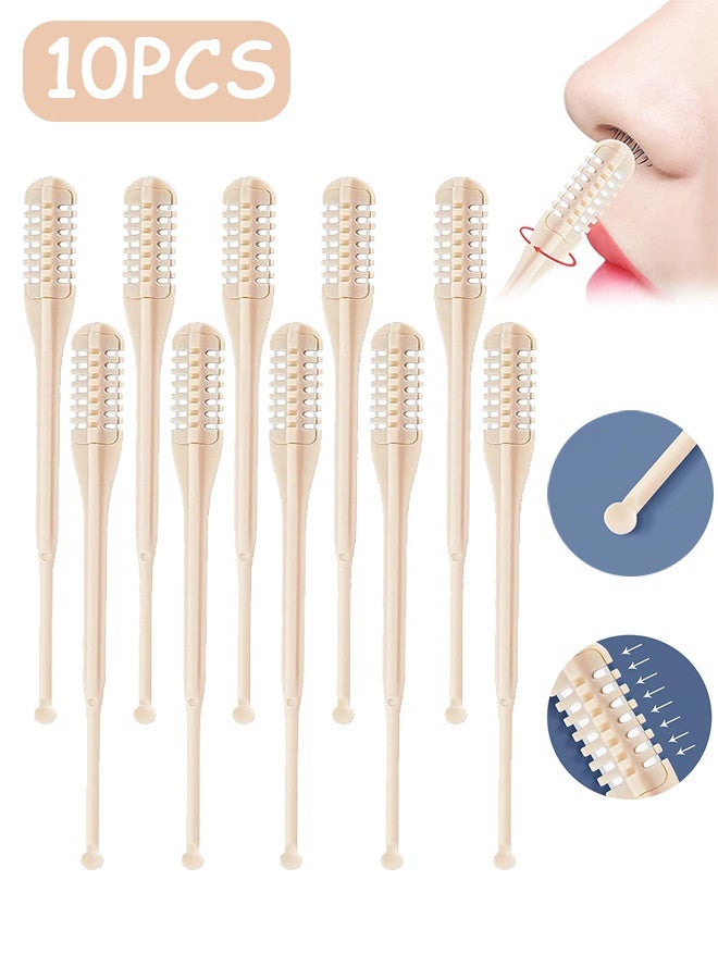 Quantum 10 PCS 2-in-1 Nasal Hair Cutter, Upgrade Double Sided Nose Hair Trimmer, 360° Rotating Manual Nasal Trimmer with Ear Picker for Men Women - Image 1