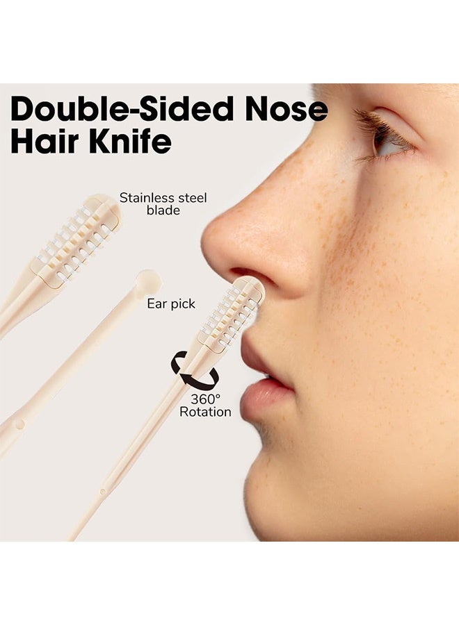 Quantum 10 PCS 2-in-1 Nasal Hair Cutter, Upgrade Double Sided Nose Hair Trimmer, 360° Rotating Manual Nasal Trimmer with Ear Picker for Men Women - Image 4