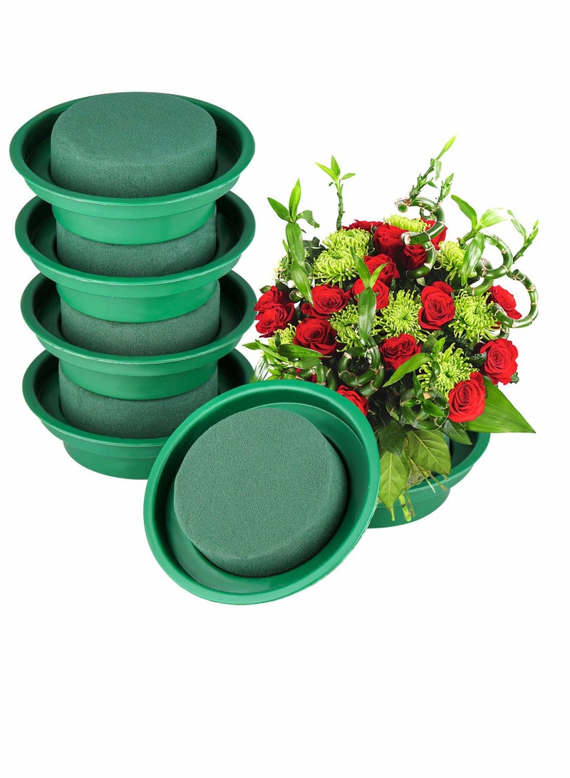 SYOSI Floral Foam Rounds in Bowls DIY Flower Arrangement Kit, Green Round Wet Flower Foam Blocks for Fresh and Artificial Flower Arrangements,Wedding Aisle Flowers, Birthday Wedding Party Decors 8 Packs - Image 2