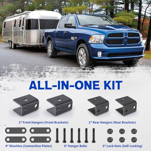 Lonffery Trailer Leaf Spring Hanger Kit for 1-3/4" Double Eye Springs, Single Axle 2000–7000 lbs, Trailer Suspension & Shackle Hardware Kit - Image 2