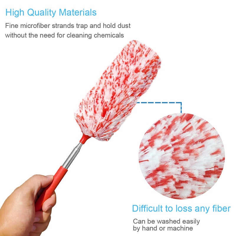 Tonmp 4 Pcs, [Microfiber] Hand [Duster] [Washable] Microfibre Cleaning Tool Extendable [Duster]s for Cleaning Office, Car, Computer, Air Condition - Image 3