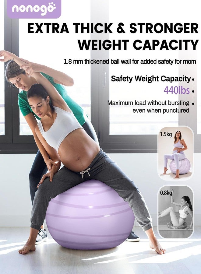 nonogo Birthing Ball for Pregnancy with Resistance Bands- Exercise Ball for Working Out, Yoga, Physical Therapy, Maternity Physio, Balance Stability Ball with Pump - Image 2