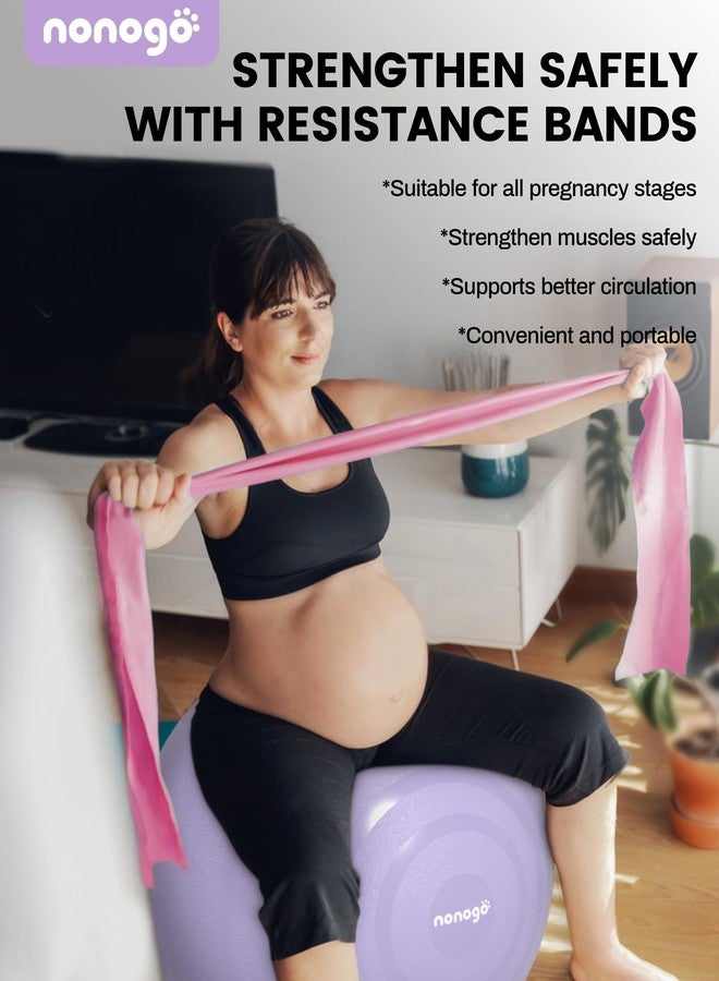 nonogo Birthing Ball for Pregnancy with Resistance Bands- Exercise Ball for Working Out, Yoga, Physical Therapy, Maternity Physio, Balance Stability Ball with Pump - Image 5